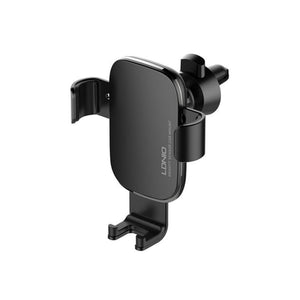 Stabil bilholder til mobil med metalkrog til ventilationsanlæg, 360° justerbar rotation og robust aluminium ABS konstruktion til sikker brug under kørsel