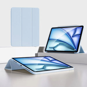 PU-læder flip-cover til iPad Air 13 2024 M2 med blød TPU-bagside og smart standfunktion til beskyttelse mod stød og ridser