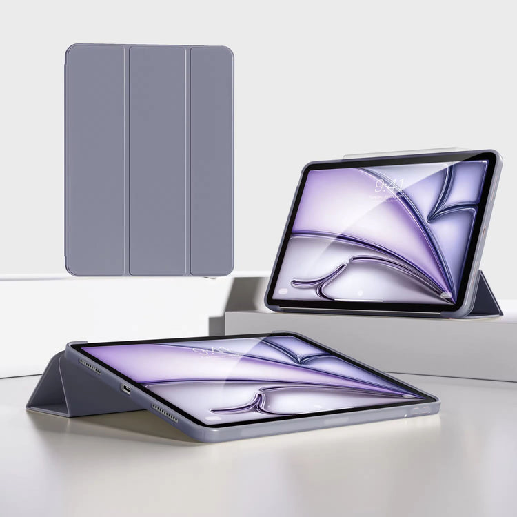PU-læder flip-cover til iPad Air 13 2024 M2 med blød TPU-bagside og smart standfunktion til beskyttelse mod stød og ridser