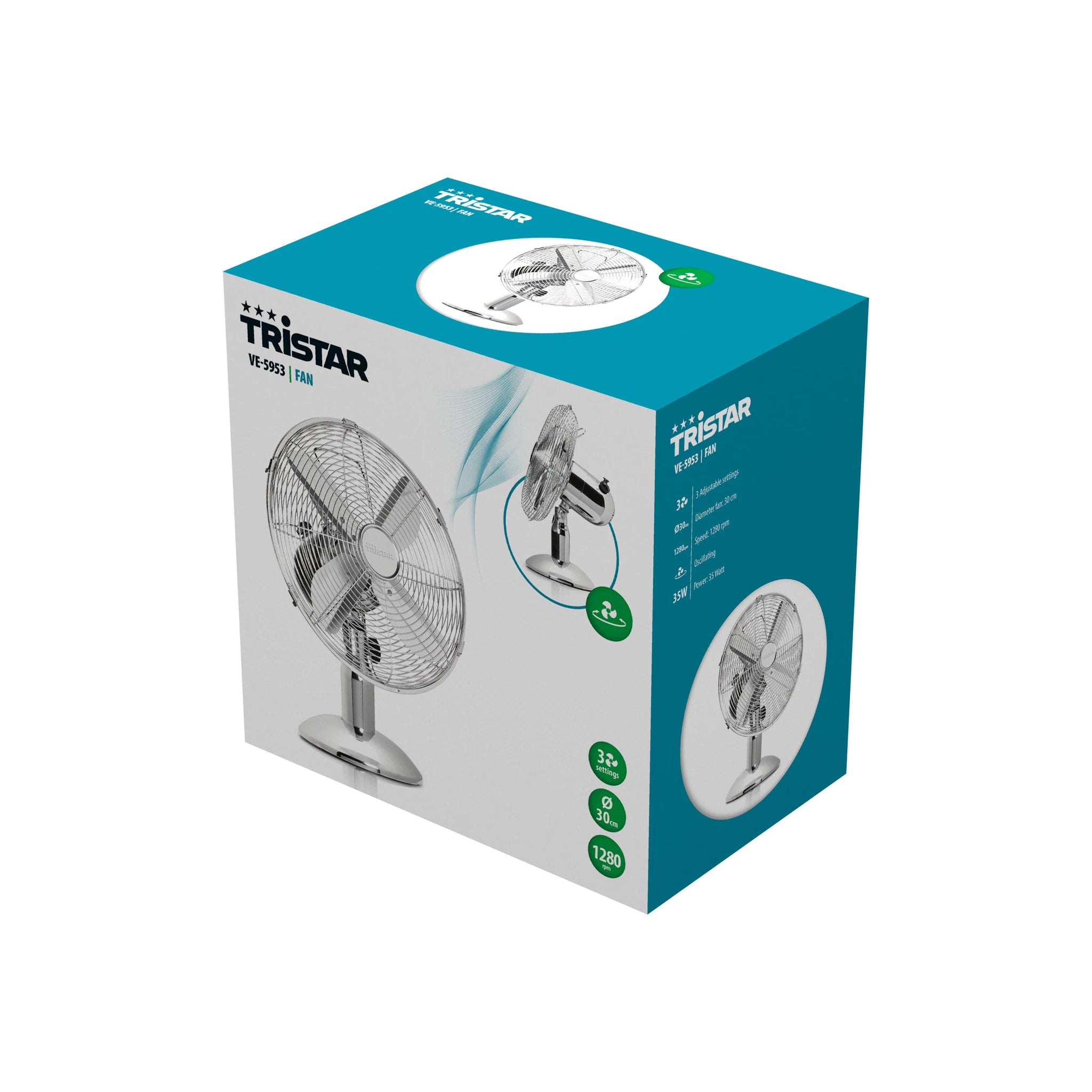Tristar VE-5953 Køleventilator Bord Sølv