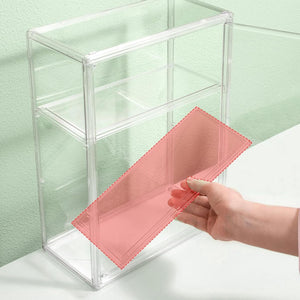 Gennemsigtig foldbar figurboks i PET plastik til stabelbar opbevaring og display af figurer og samleobjekter