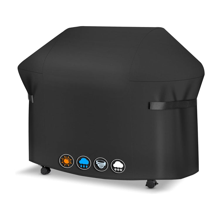 Stort universelt grillcover med målene 147 x 61 x 117 cm monteret på havegrill
