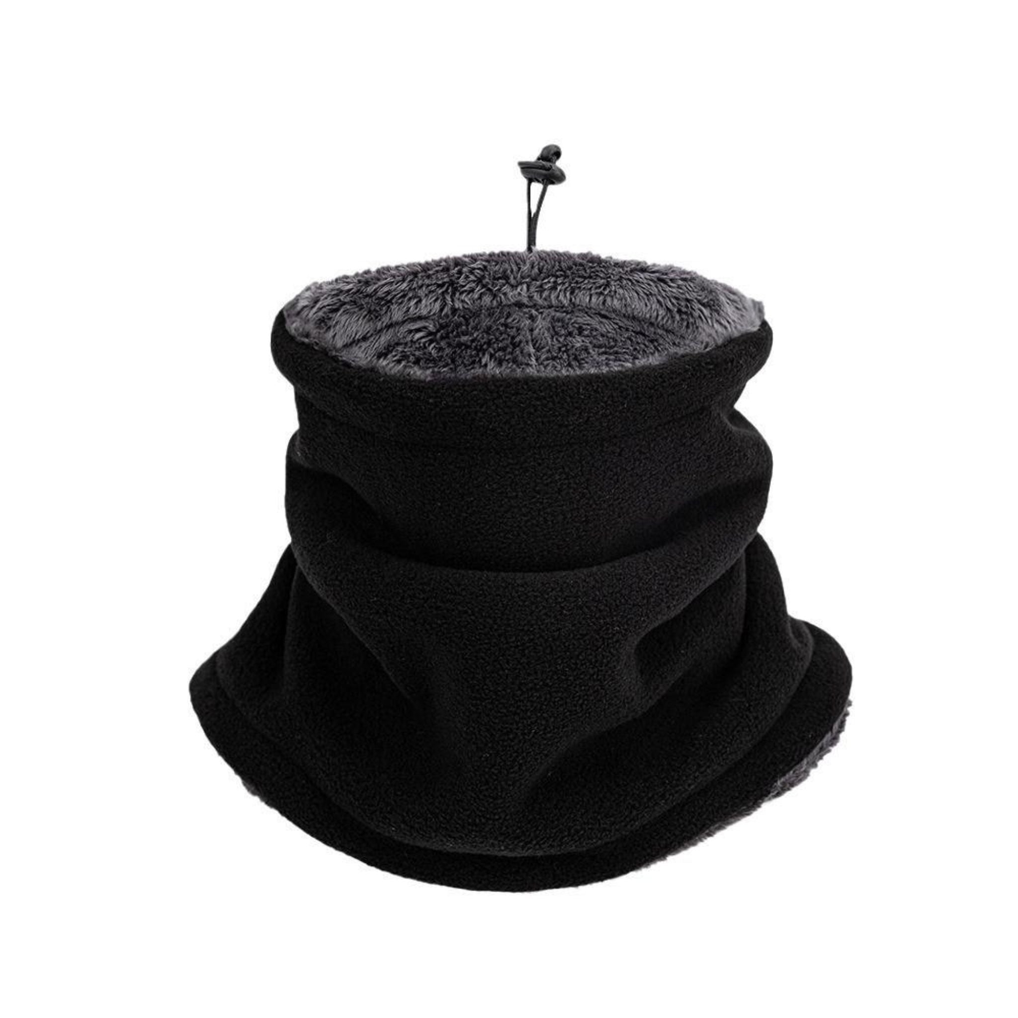 Sort vinter ansigtsmaske og halsedisse i tykt polar fleece