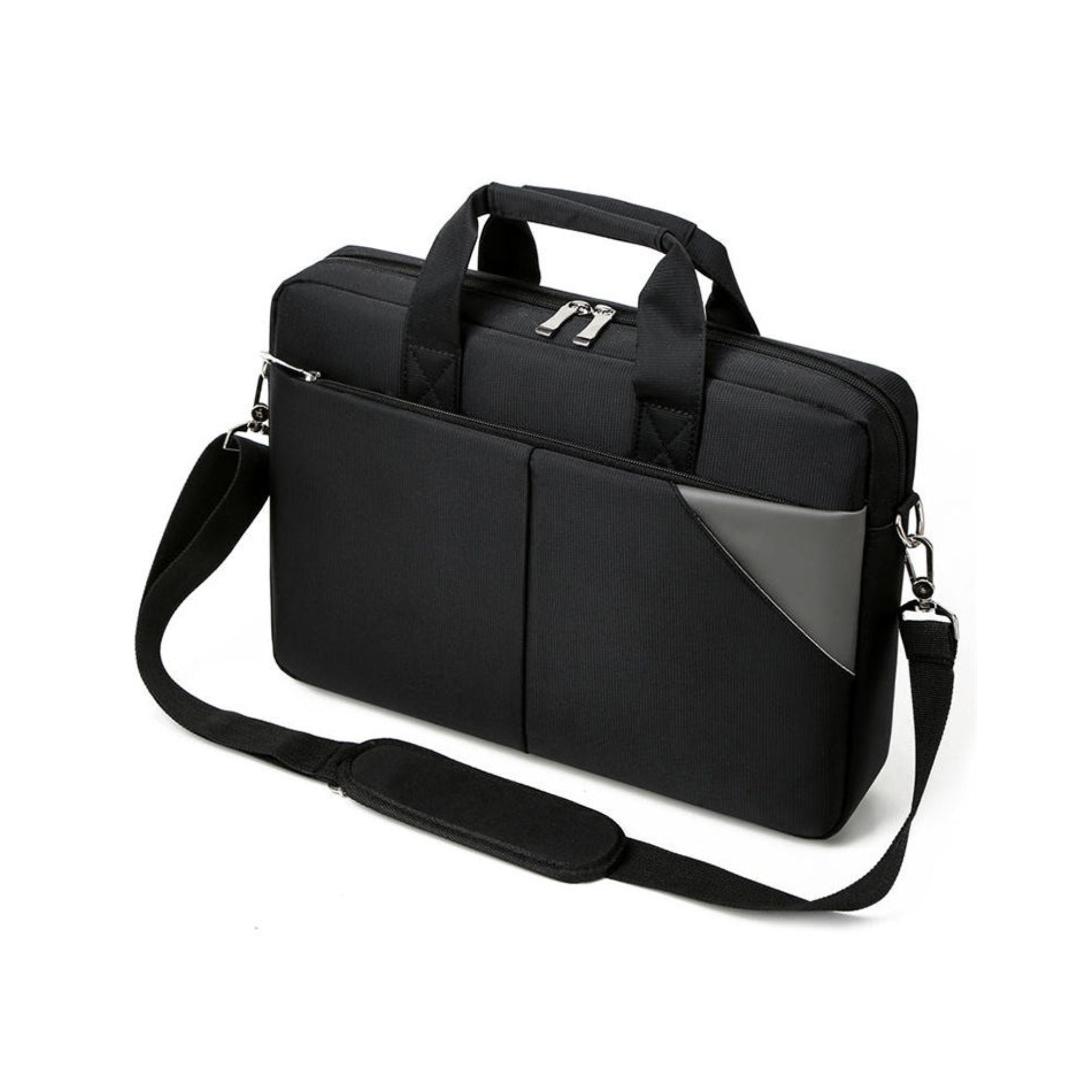 Køb en klassisk sort computertaske med skulderrem til 14 og 16 tommer laptops.