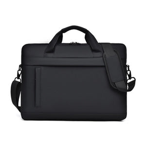 Køb en klassisk 16 tommer laptop briefcase i sort PU-læder til arbejde og erhvervsrejser.