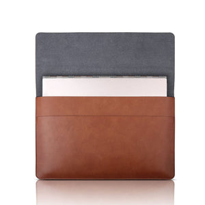 Køb et slankt laptop sleeve 13 tommer i sort PU-læder til beskyttelse af MacBook.