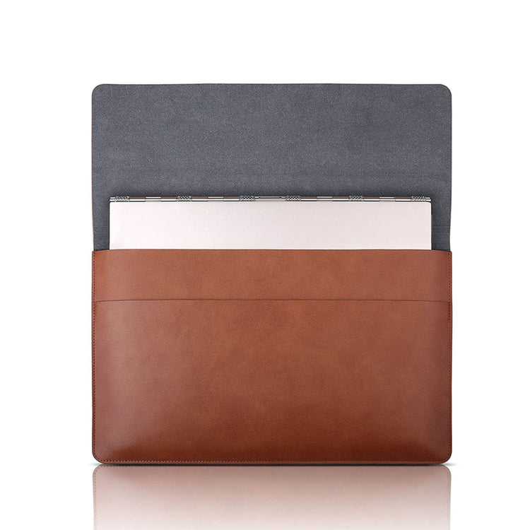 Køb et slankt laptop sleeve 13 tommer i sort PU-læder til beskyttelse af MacBook.