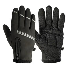 Varme sorte touchscreen vinterhandsker i polar fleece til voksne